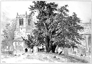 Kostel Snitterfield, Snitterfield, Warwickshire, 1885.