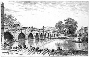 Stratfordský most, Stratford-upon-Avon, Warwickshire, 1885.