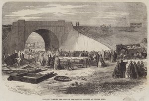Porota sleduje scénu železniční nehody v Kentish Town od Edward Hull