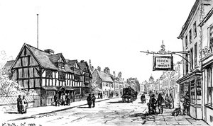 Rodiště Shakespeara, Stratford-upon-Avon, Warwickshire, 1885.