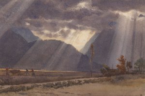 Krajina poblíž Argeles - Gazost na úpatí Pyrenejí od Edward John Poynter