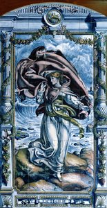 října, ze série dlaždicových panelů pro holandskou kuchyni, 1867-8 od Edward John Poynter
