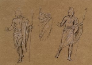 Studium pastýřů, kolem roku 1875 (křída na papíře) od Edward John Poynter
