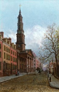 Kostel sv. Jana, Varick Street, New York, 1914 (olej na akademii)