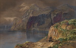 Pohled z dálky na Andělský hrad, Corfú od Edward Lear
