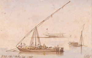 Lodě na Nilu od Edward Lear