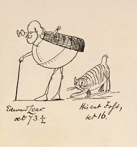 Edward Lear ve věku 73 a půl a jeho Cat Foss ve věku 16 let od Edward Lear
