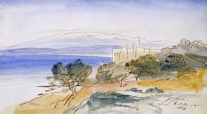 Gonia, 1864 (pero, inkoust a wc na papíře) od Edward Lear
