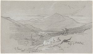 Výhled na hory z Antrodoca od Edward Lear