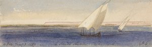 Poblíž Nesle Sheikh Hassan, pohled na jih od Edward Lear