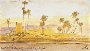 Poblíž Wady Halfeh, 17:30, 6. února 1867 (inkoust a wc) od Edward Lear