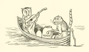 Sova a kočička (rytina) od Edward Lear