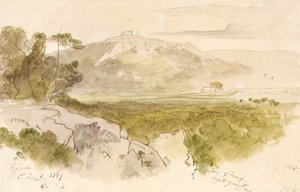 Chrám Aphaia v Aegina od Edward Lear