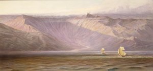 Rozlehlé Akrokeraunské hradby, Pobřeží Albánie (olej na plátně) od Edward Lear