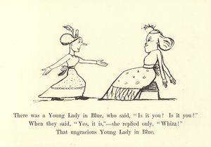 Byla tam mladá dáma v modrém, která řekla: Jsi to ty? od Edward Lear