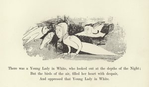 Byla tam Mladá dáma v bílém, která se dívala do hlubin Noci od Edward Lear