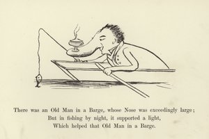 Na bárce jel stařec, který měl mimořádně velký nos. od Edward Lear