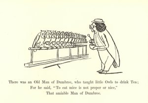 Byl starý muž z Dumbree, který učil malé sovy pít čaj od Edward Lear