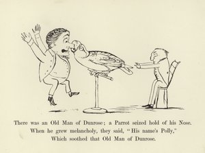 Byl jeden stařec z Dunrose; papoušek se ho chytil za nos. od Edward Lear