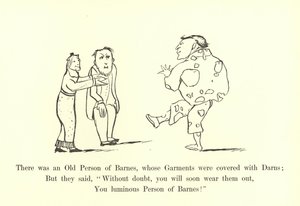 Byl tam Barnesův starý člověk, jehož šaty byly pokryty Darnsem od Edward Lear