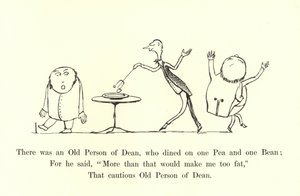 Byl tam starý Deanův člověk, který jedl jeden hrášek a jedno fazole od Edward Lear