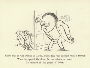 Byl tam Starý člověk z Downu, jehož tvář zdobilo zamračení od Edward Lear