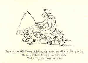 Byl tam starý člověk z Ickley, který nedokázal vydržet jezdit rychle od Edward Lear