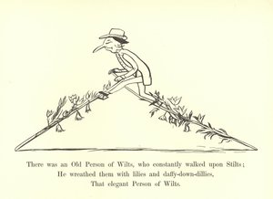 Existoval starý Wilts, který neustále chodil po chůdách od Edward Lear