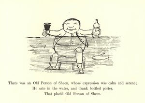 Byl tam starý Sheenův výraz, jehož výraz byl klidný a vyrovnaný od Edward Lear