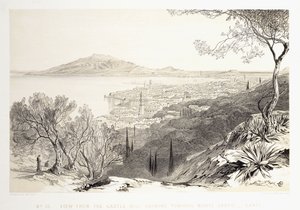 Pohled z Hradního vrchu, Pohled směrem k Monte Skopo, Zante, 1863 od Edward Lear
