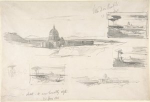 Pohled na baziliku svatého Petra v Římě od Edward Lear
