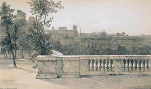 Pohledy na Řím a jeho okolí: Řím z Monte Pincio od Edward Lear