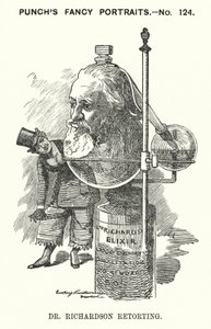 Punch cartoon: Benjamin Ward Richardson, anglický lékař (rytina) od Edward Linley (after) Sambourne