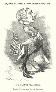 Punč karikatura: Garnet Wolseley od Edward Linley (after) Sambourne