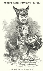Punch cartoon: Henry Drummond Wolff, anglický konzervativní politik (rytina) od Edward Linley (after) Sambourne