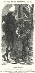 Punch cartoon: Henry Irving, anglický herec (rytina) od Edward Linley (after) Sambourne
