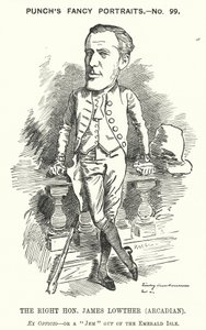 Punch cartoon: James Lowther, anglický konzervativní politik a sportovec (rytina) od Edward Linley (after) Sambourne
