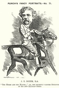 Punch cartoon: Joseph Edgar Boehm, anglický sochař (rytina) od Edward Linley (after) Sambourne
