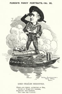 Punch cartoon: Lord Charles Beresford, anglo-irský admirál a konzervativní politik (rytina) od Edward Linley (after) Sambourne