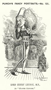 Punch cartoon: Lord Henry Lennox, anglický konzervativní politik (rytina) od Edward Linley (after) Sambourne