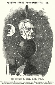 Punch cartoon: Sir George Biddell Airy, anglický astronom Royal (rytina) od Edward Linley (after) Sambourne