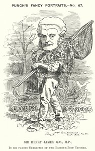 Punch karikatura: Sir Henry James od Edward Linley (after) Sambourne
