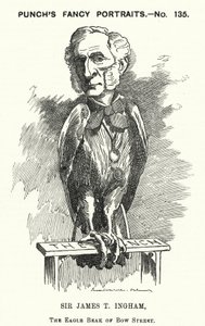 Punch cartoon: Sir James Taylor Ingham, anglický právník a policejní soudce (rytina) od Edward Linley (after) Sambourne
