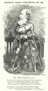 Punch cartoon: Sir John Gilbert, anglický umělec (rytina)