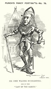 Punch cartoon: Sir John Walter Huddleston, anglický právník a soudce (rytina) od Edward Linley (after) Sambourne