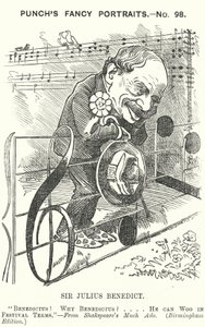 Punch cartoon: Sir Julius Benedict, německý skladatel a dirigent (rytina) od Edward Linley (after) Sambourne