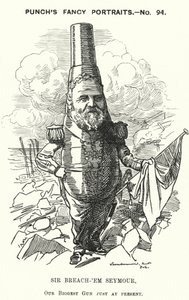 Punch cartoon: Sir Michael Seymour, britský admirál (rytina)