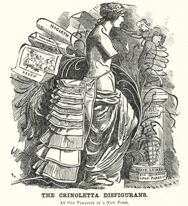 Punch cartoon: The Crinoletta Disfigurans (rytina) od Edward Linley (after) Sambourne