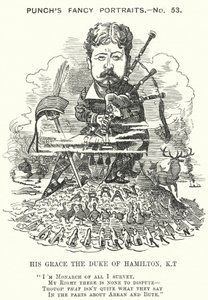 Punch karikatura: William Douglas Hamilton od Edward Linley (after) Sambourne