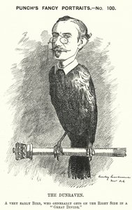 Punch cartoon: Windham Wyndham-Quin, 4. hrabě z Dunraven a Mount-Earl, anglo-irský novinář, statkář a konzervativní politik (rytina) od Edward Linley (after) Sambourne